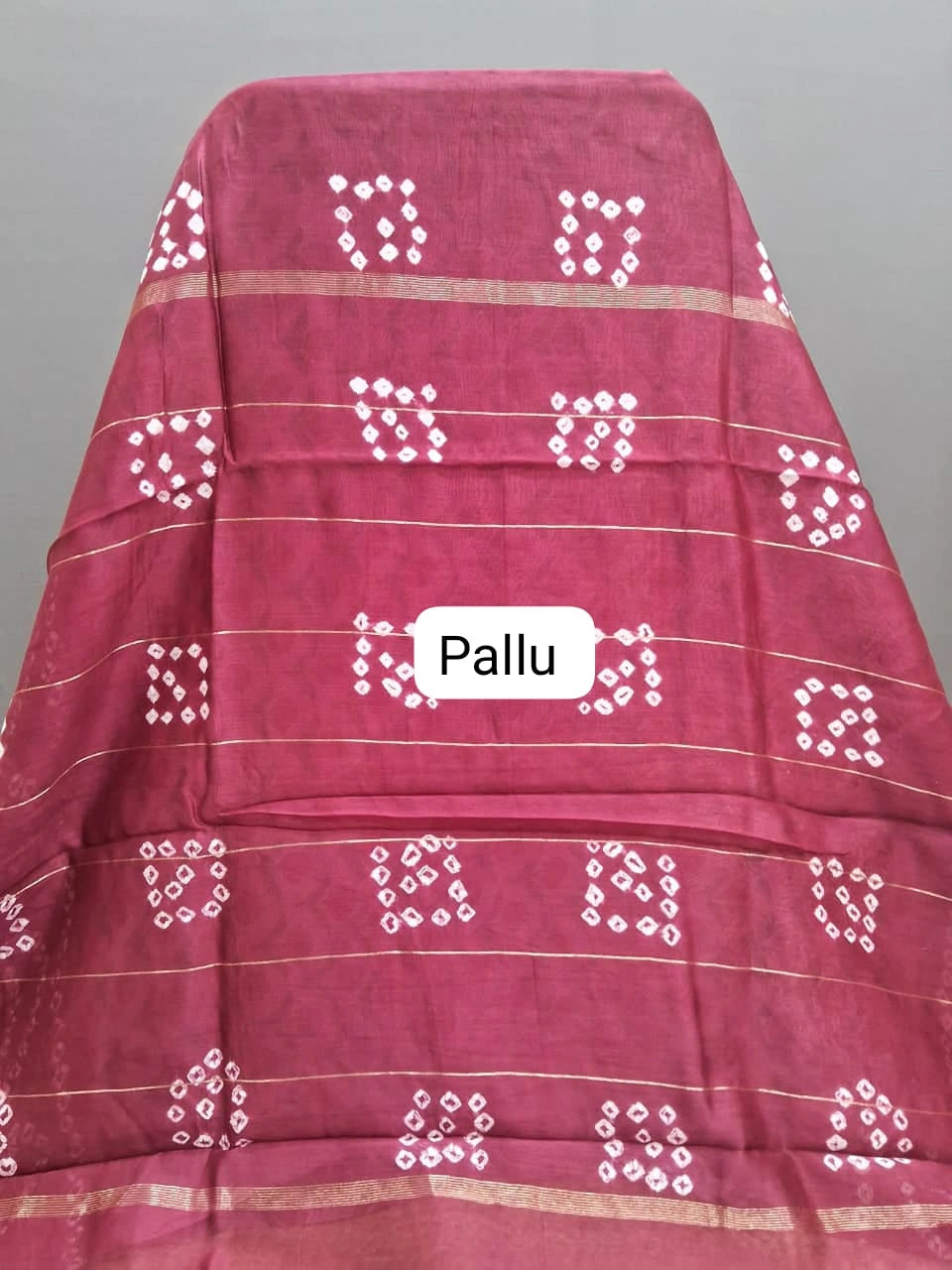 Light pink Maheshwari silk cotton saree pallu