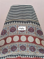 Cream Maheshwari Silk Cotton Saree Pallu