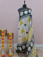 Off-White Maheshwari Silk Cotton Saree
