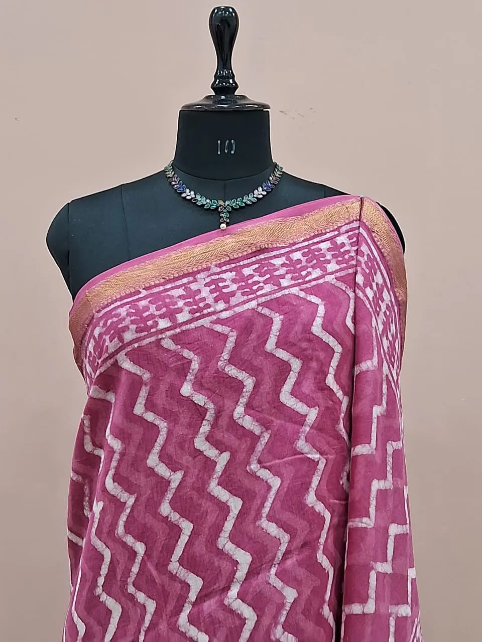 Light Pink Maheshwari Silk Cotton Saree 1