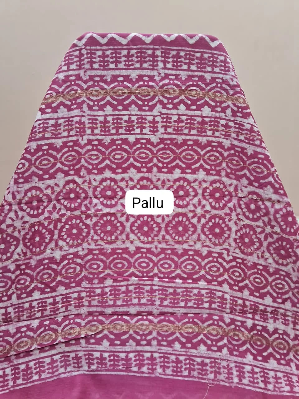 Light Pink Maheshwari Silk Cotton Saree Pallu