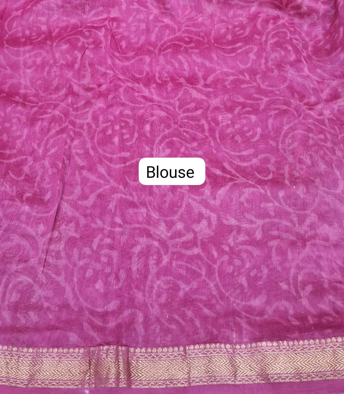 Light Pink Maheshwari Silk Cotton Saree Blouse