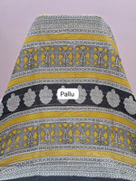 Yellow Maheshwari Silk Cotton Saree Pallu
