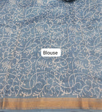 Baby Blue Maheshwari Silk Cotton Saree Blouse