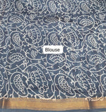 Dark Grey Maheshwari Silk Cotton Saree Blouse