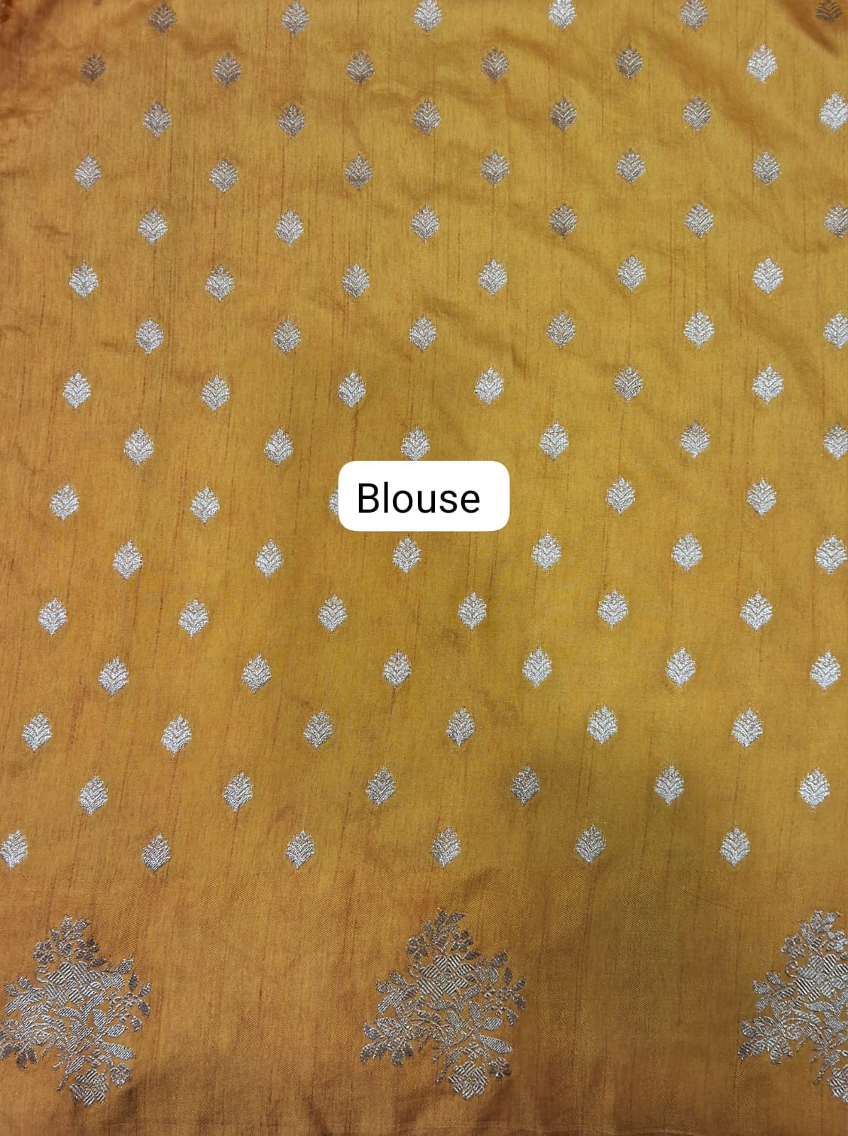 Mango Yellow Mashru Silk Saree Blouse