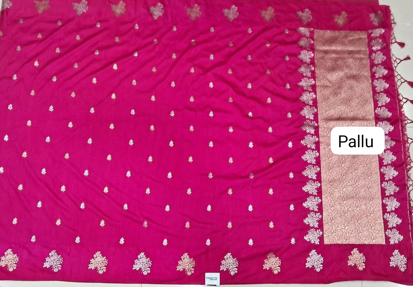 Rani Pink Mashru Silk Saree Pallu