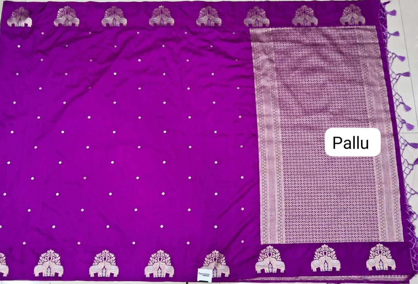 Lavender Mashru Silk Saree Pallu