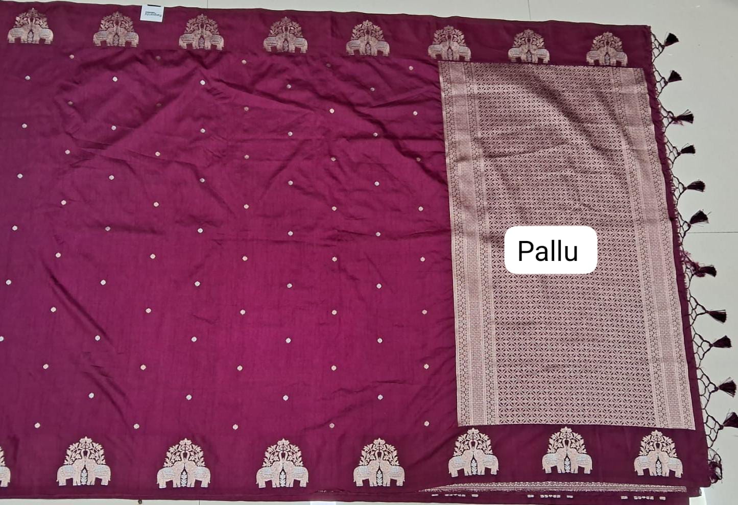 Maroon Mashru Silk Saree Pallu