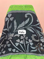 Leaf Green Pure Matka Silk Saree Pallu