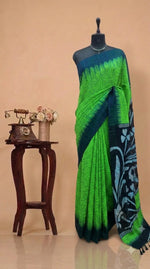 Leaf Green Pure Matka Silk Saree