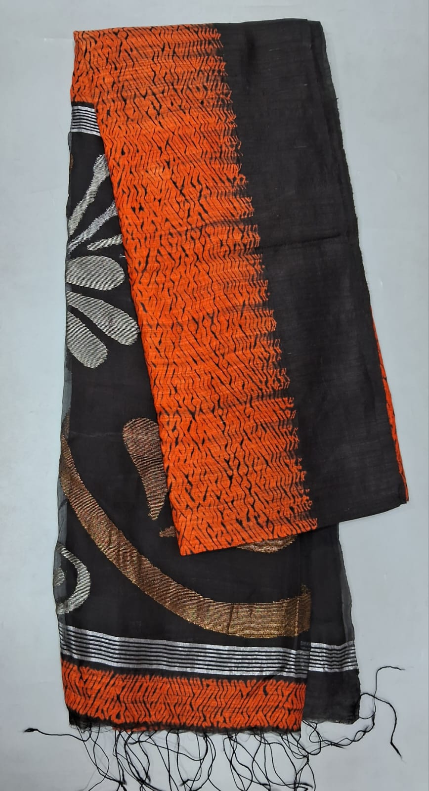 Orange Pure Matka Silk Saree 