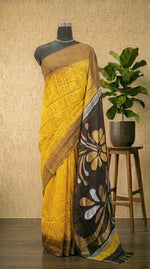 Authentic Mango Yellow Pure Matka Silk Saree