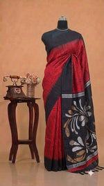 Premium Fire Red Pure Matka Silk Saree