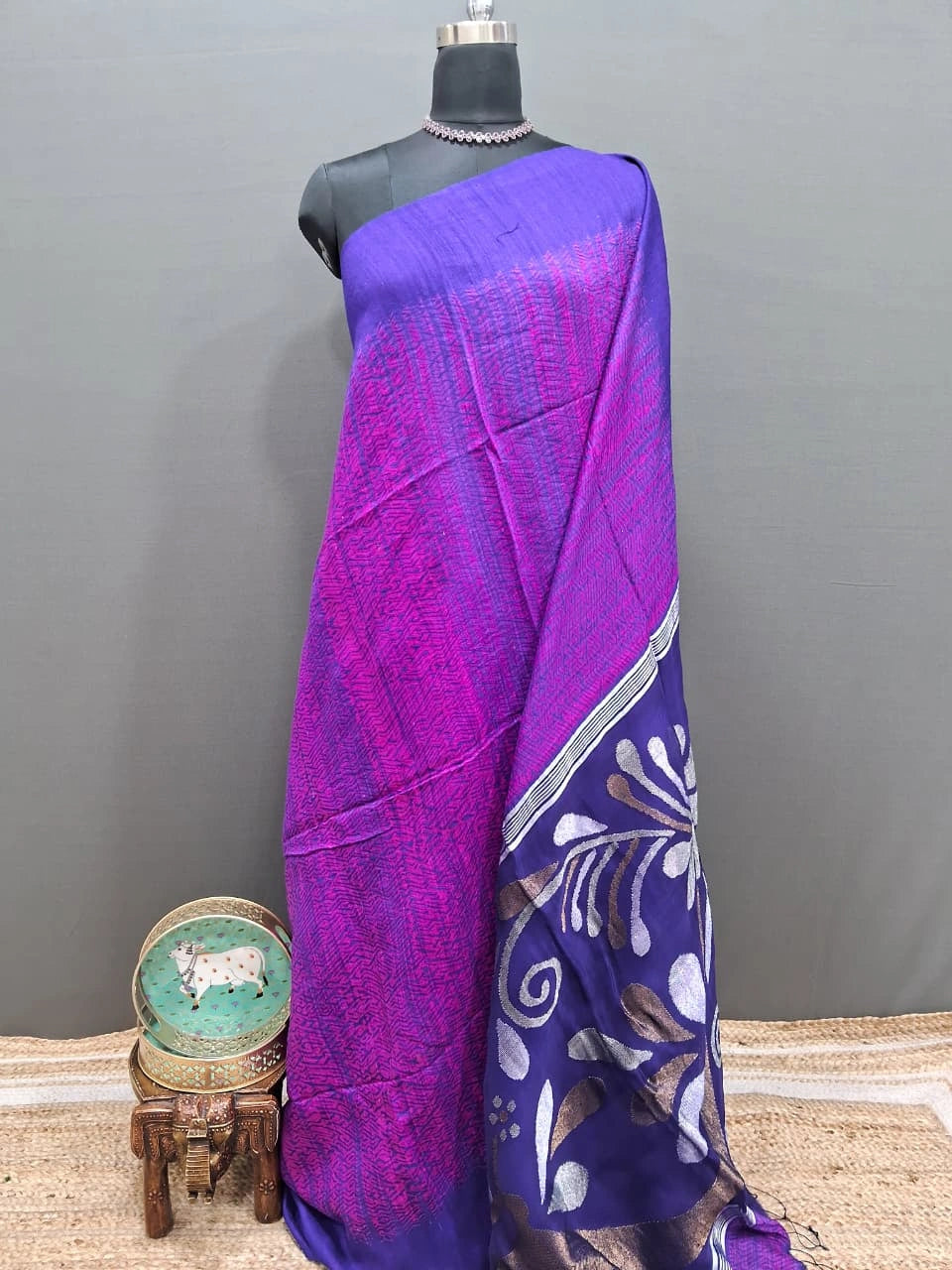 Raspberry Pink Pure Matka Silk Saree