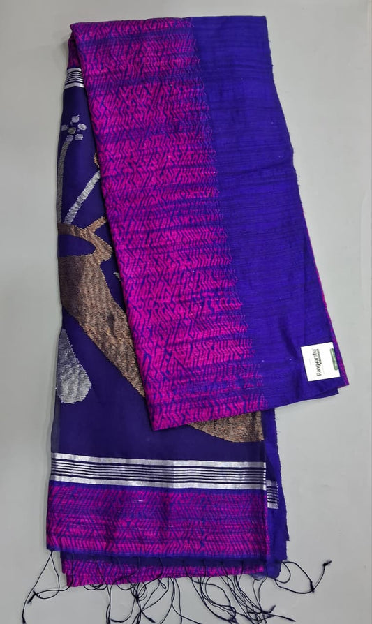 Raspberry Pink Pure Matka Silk Saree