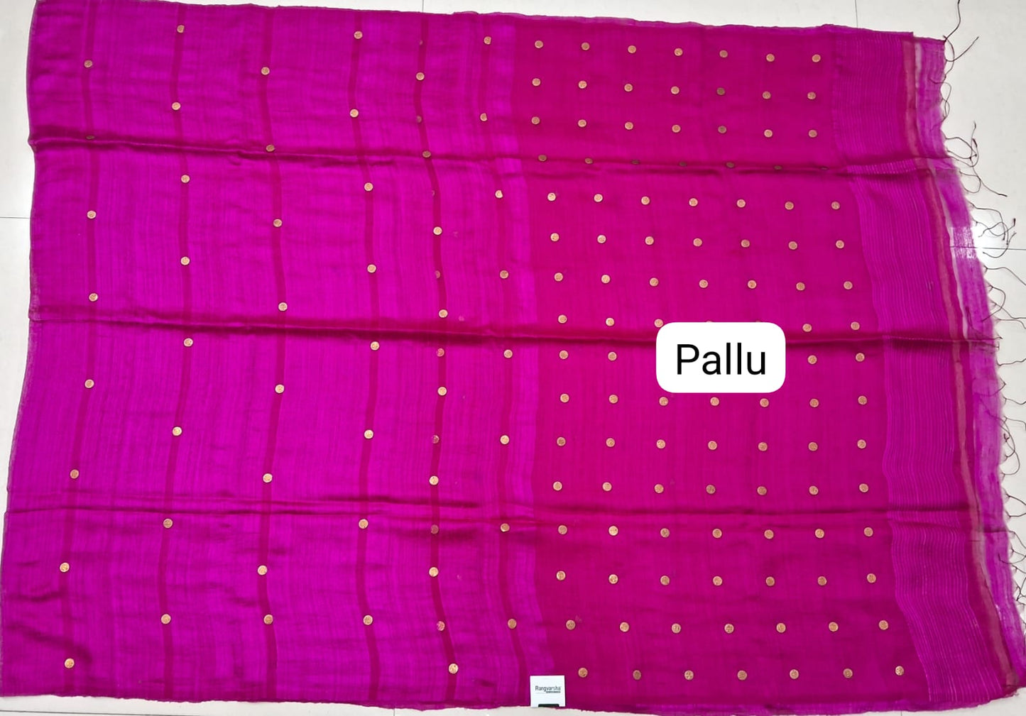 Fuchsia Pink Pure Matka Silk Saree Pallu