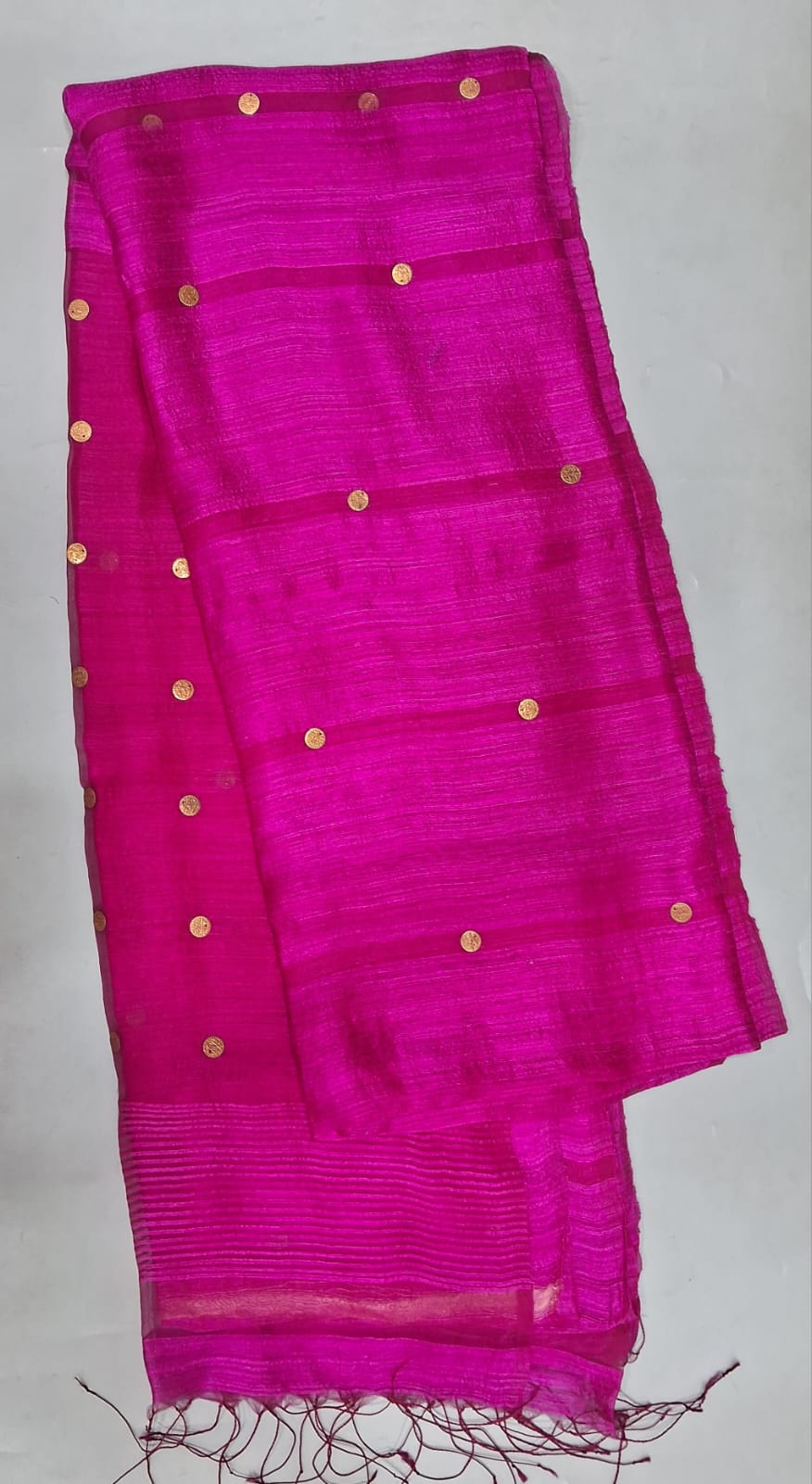 Fuchsia Pink Pure Matka Silk Saree