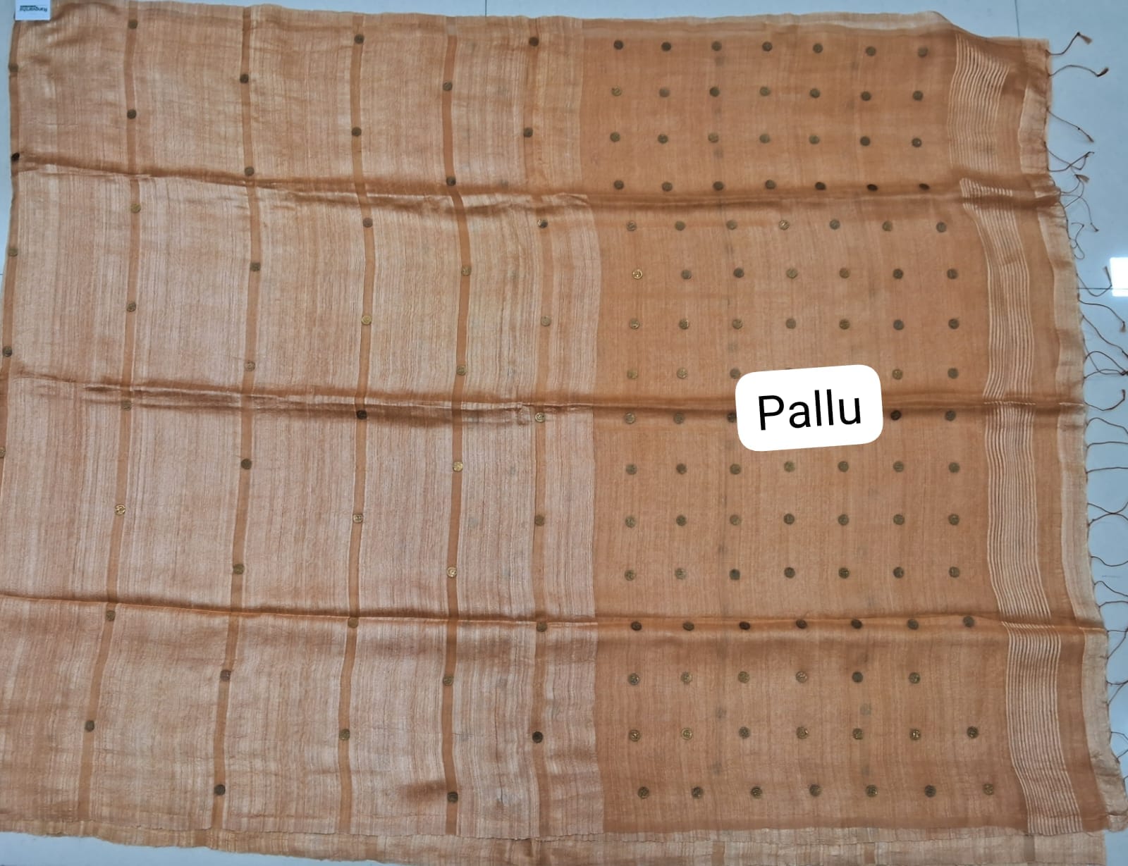 Beige Pure Matka Silk Saree 