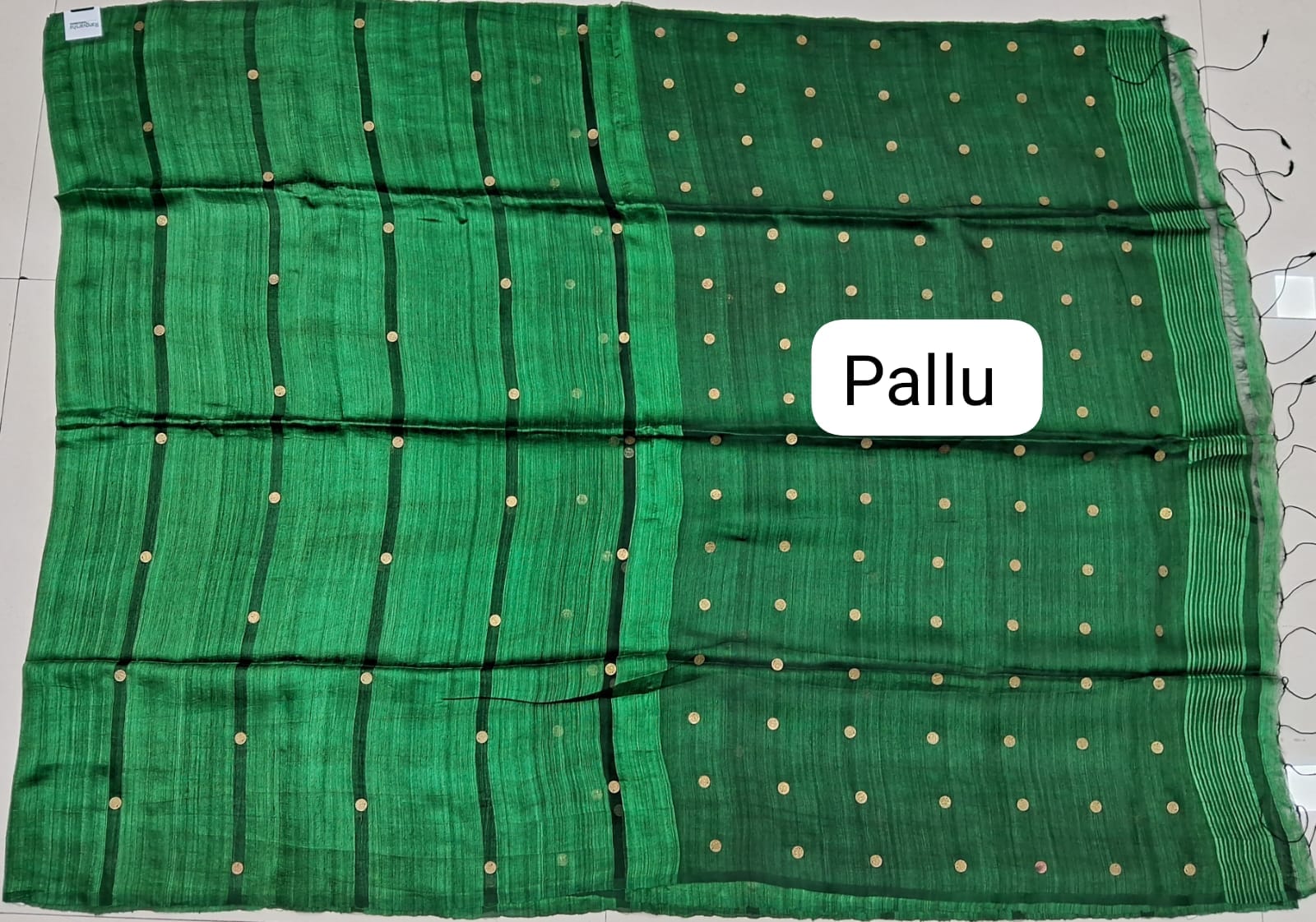 Green Pure Matka Silk Saree Pallu