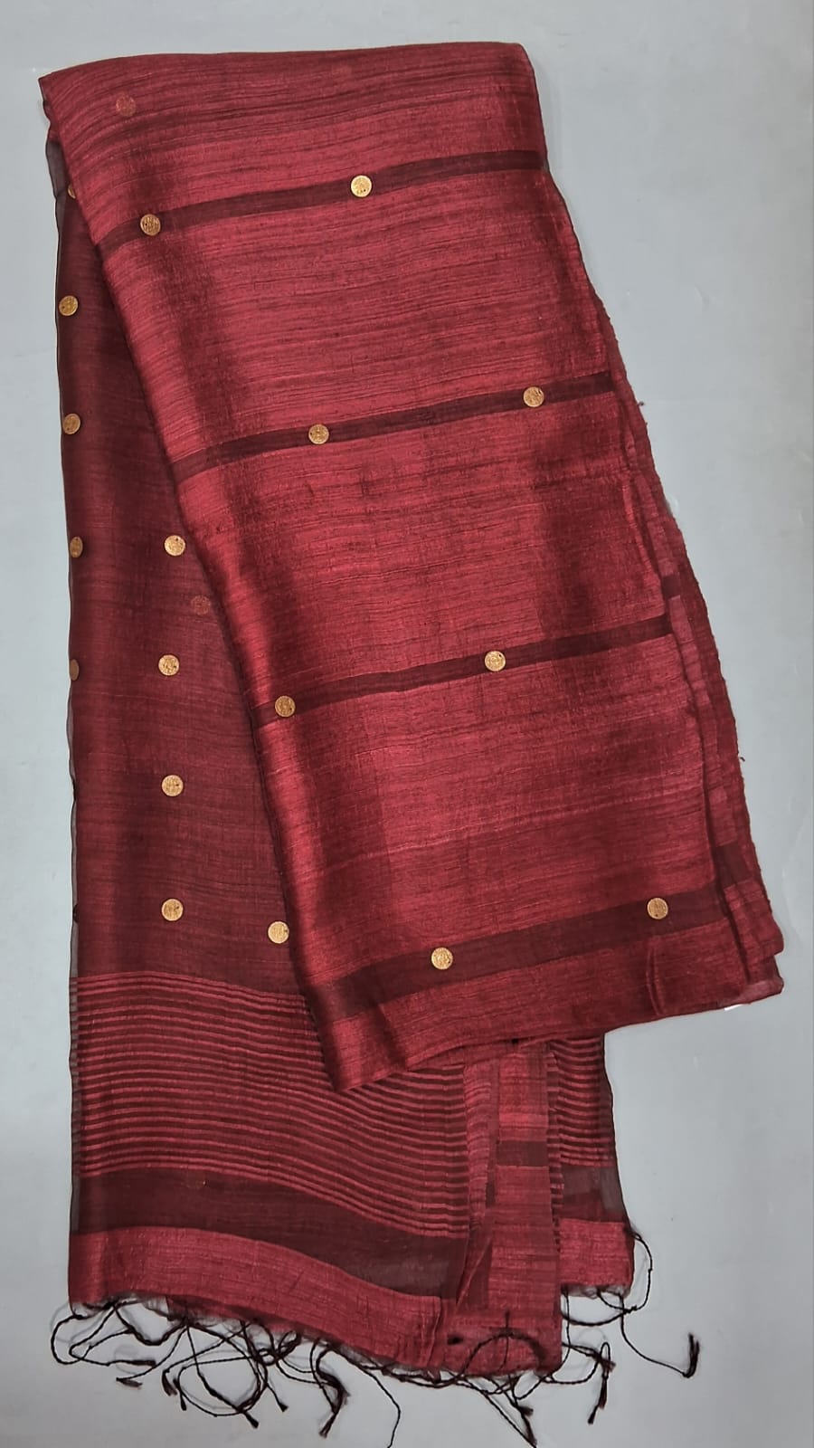 Maroon Pure Matka Silk Saree