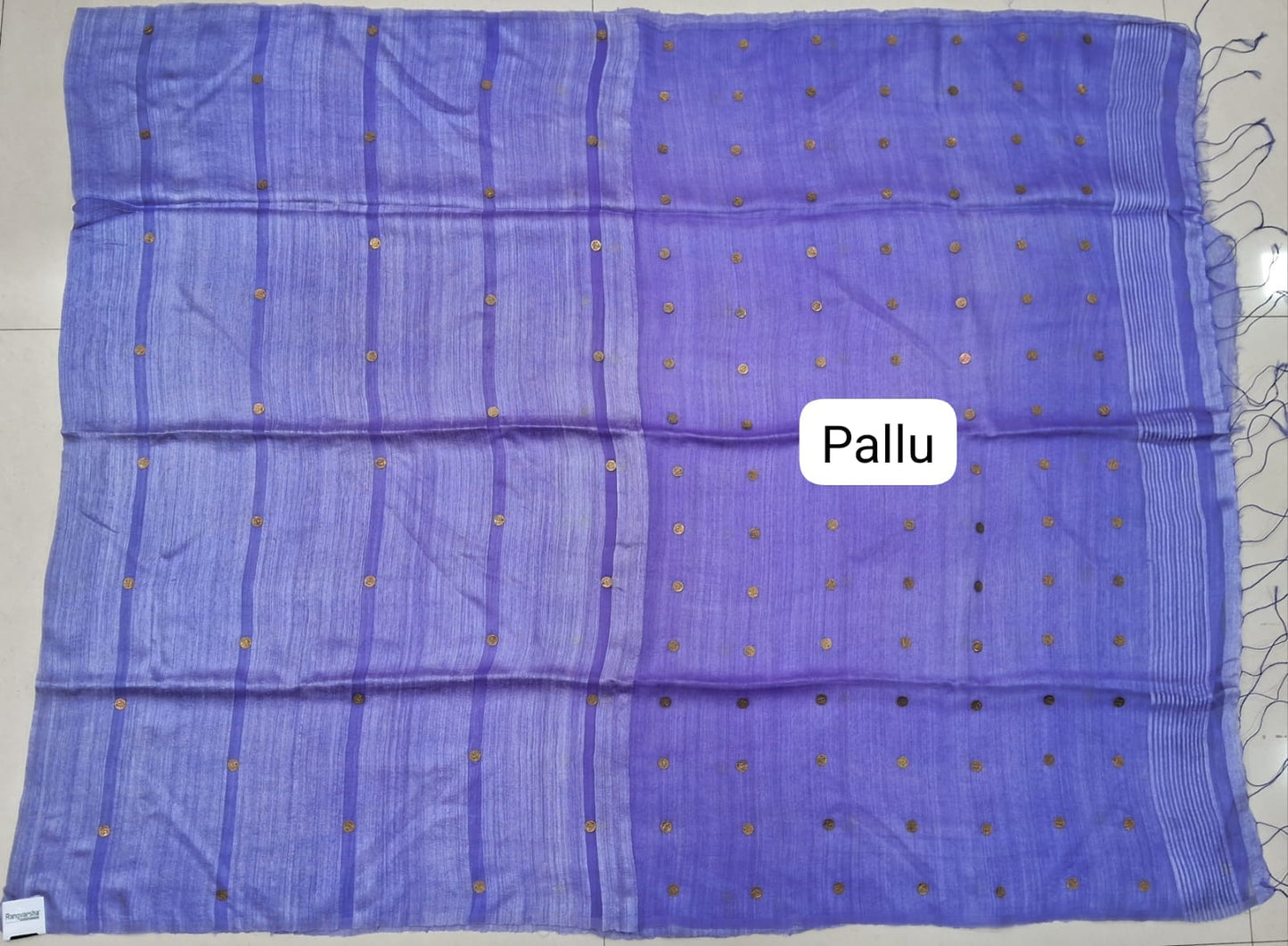 Powder blue Pure Matka Silk Saree Pallu