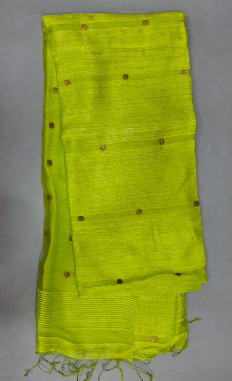 Citron Green Pure Matka Silk Saree