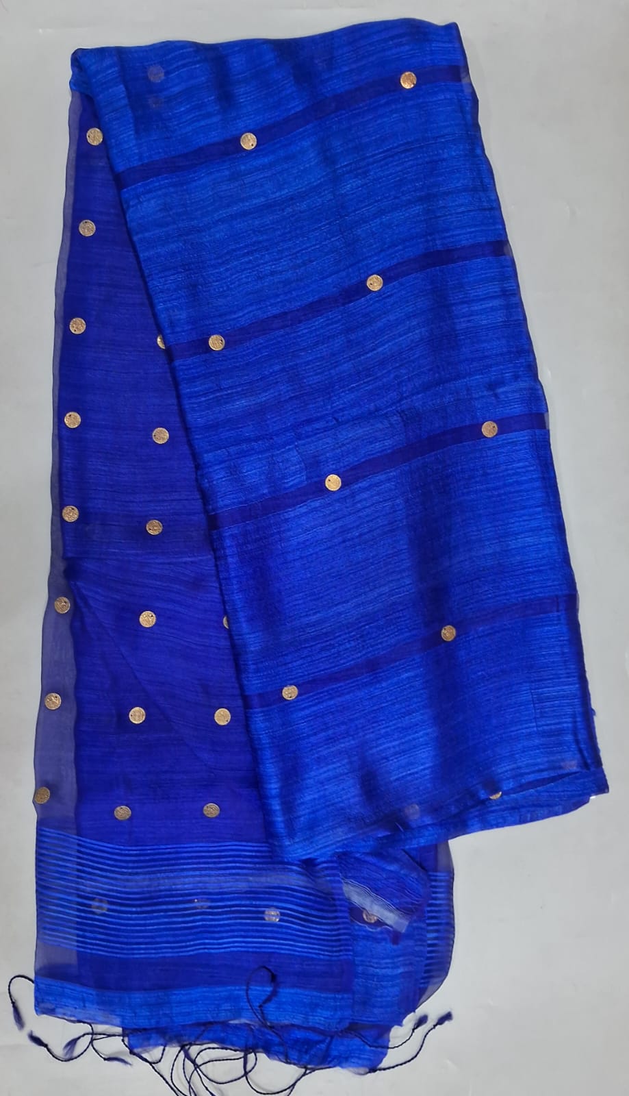 Navy Blue Pure Matka Silk Saree