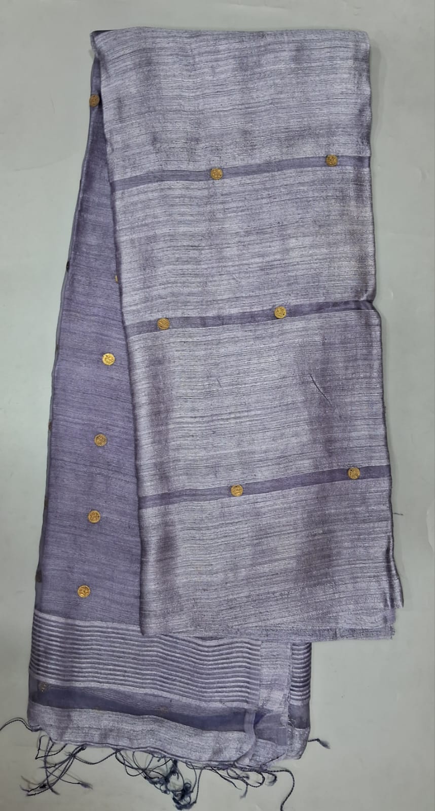 Grey Pure Matka Silk Saree