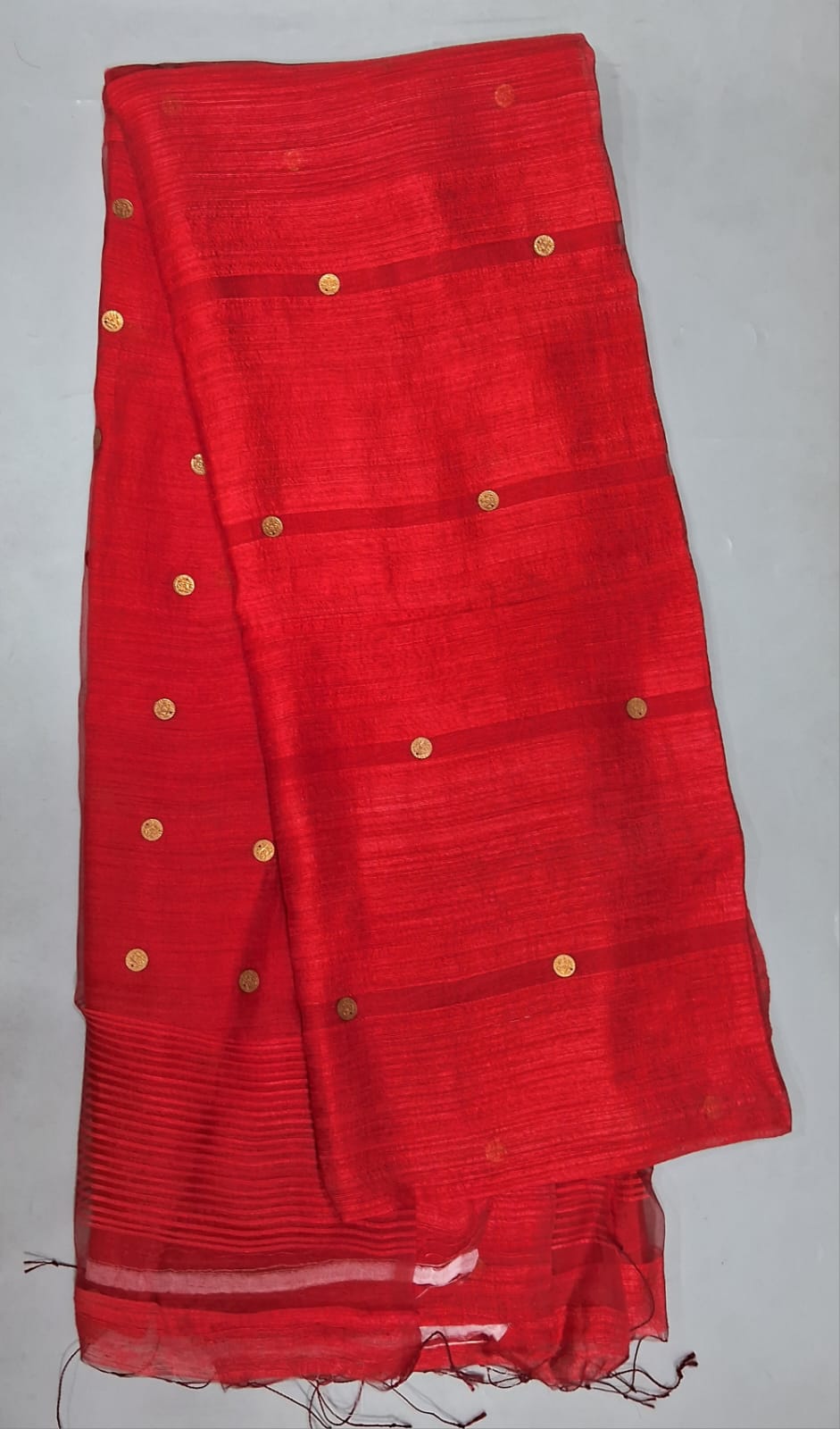 Candy Red Pure Matka Silk Saree