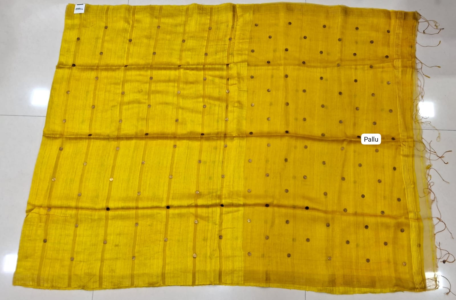 Yellow Pure Matka Silk Saree