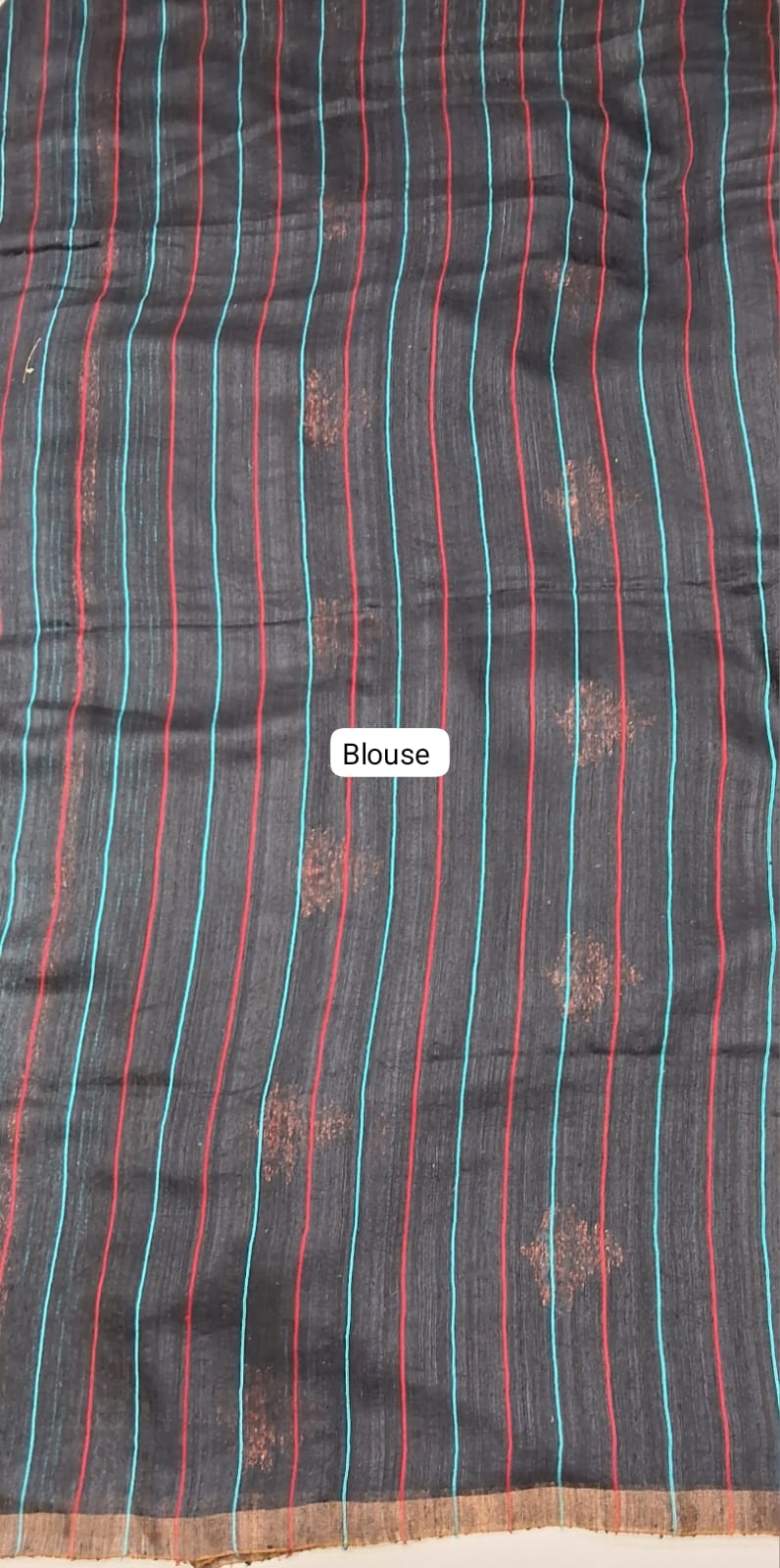 Black Pure Matka Silk Saree blouse