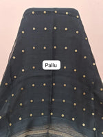 Black pure Matka Silk Saree pallu