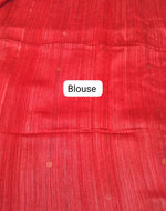 Dark orange pure Matka Silk Saree blouse