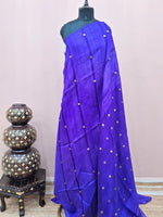 Royal blue pure Matka Silk Saree 