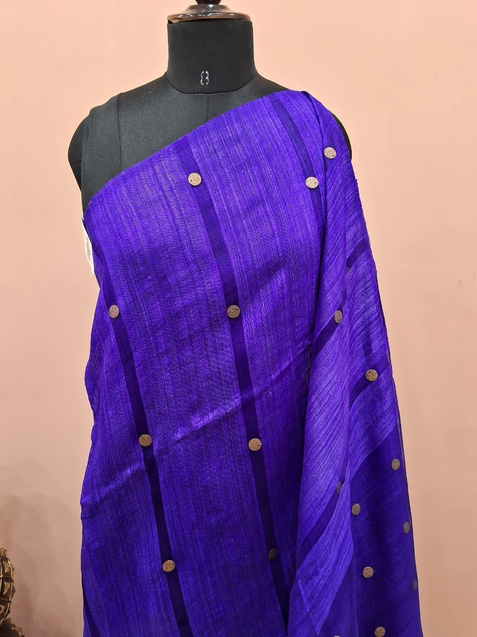 Royal blue pure Matka Silk Saree 1