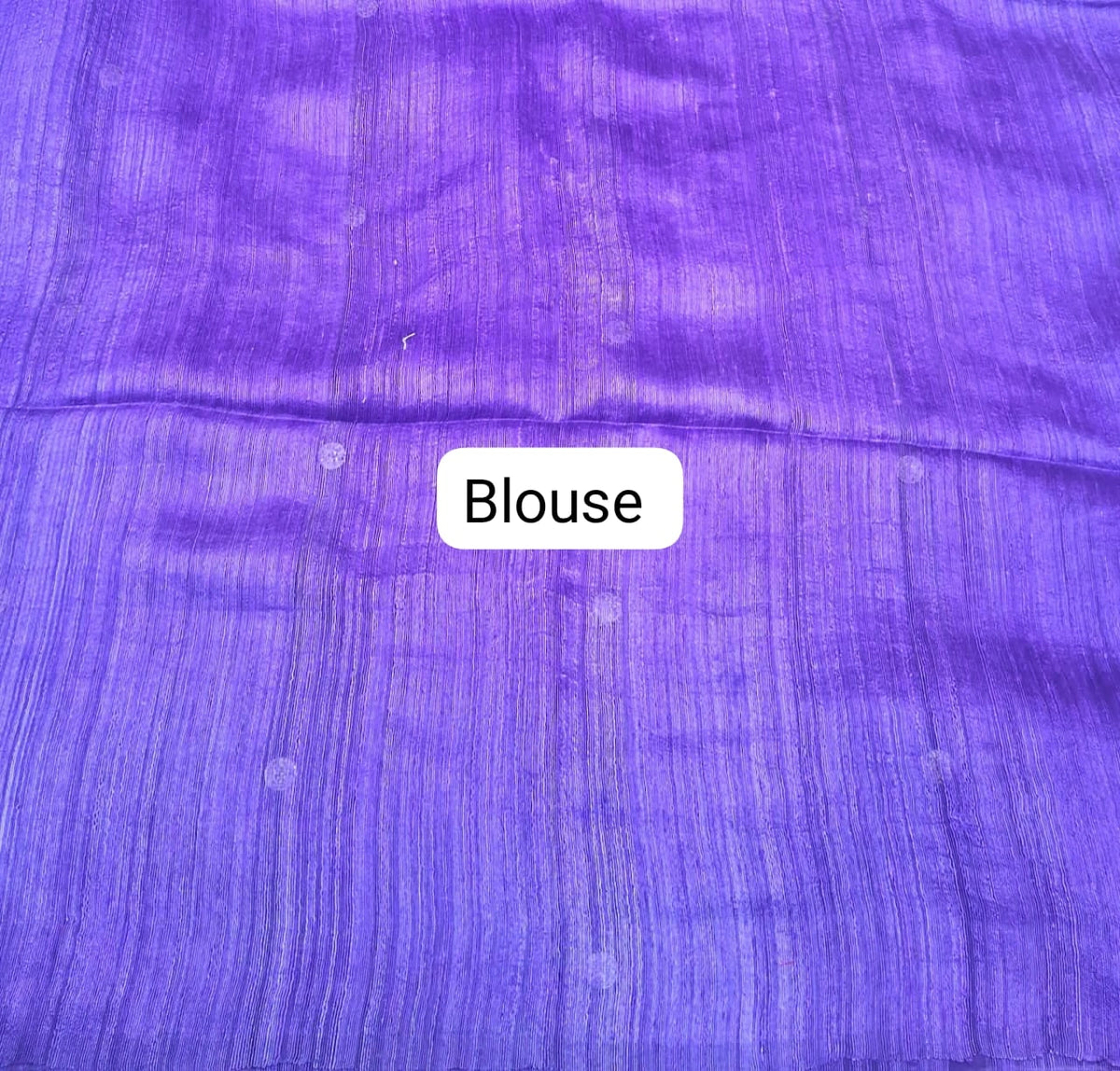 Royal blue pure Matka Silk Saree blouse