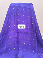 Royal blue pure Matka Silk Saree pallu