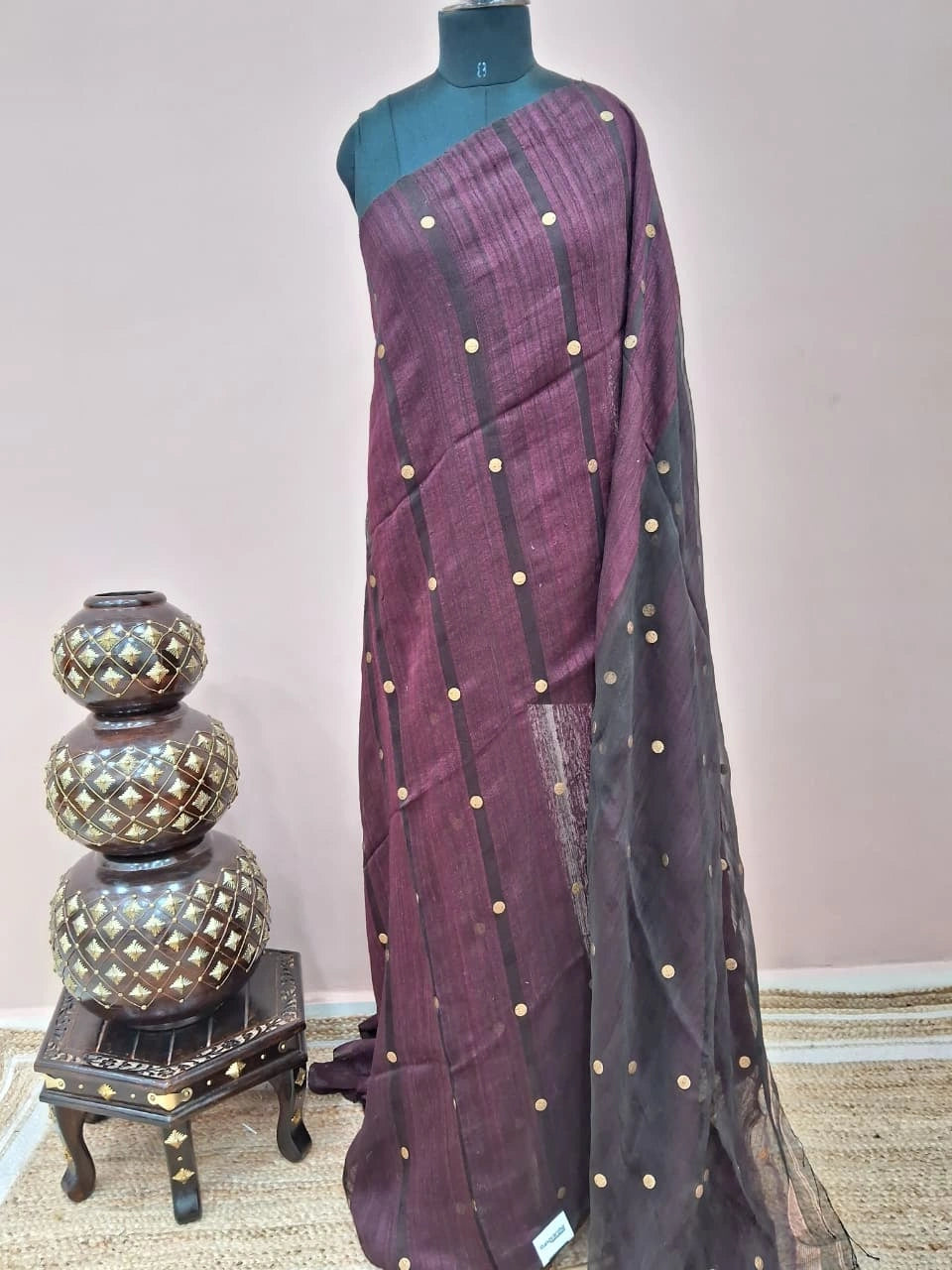Walnut Brown Pure Matka Silk Saree 