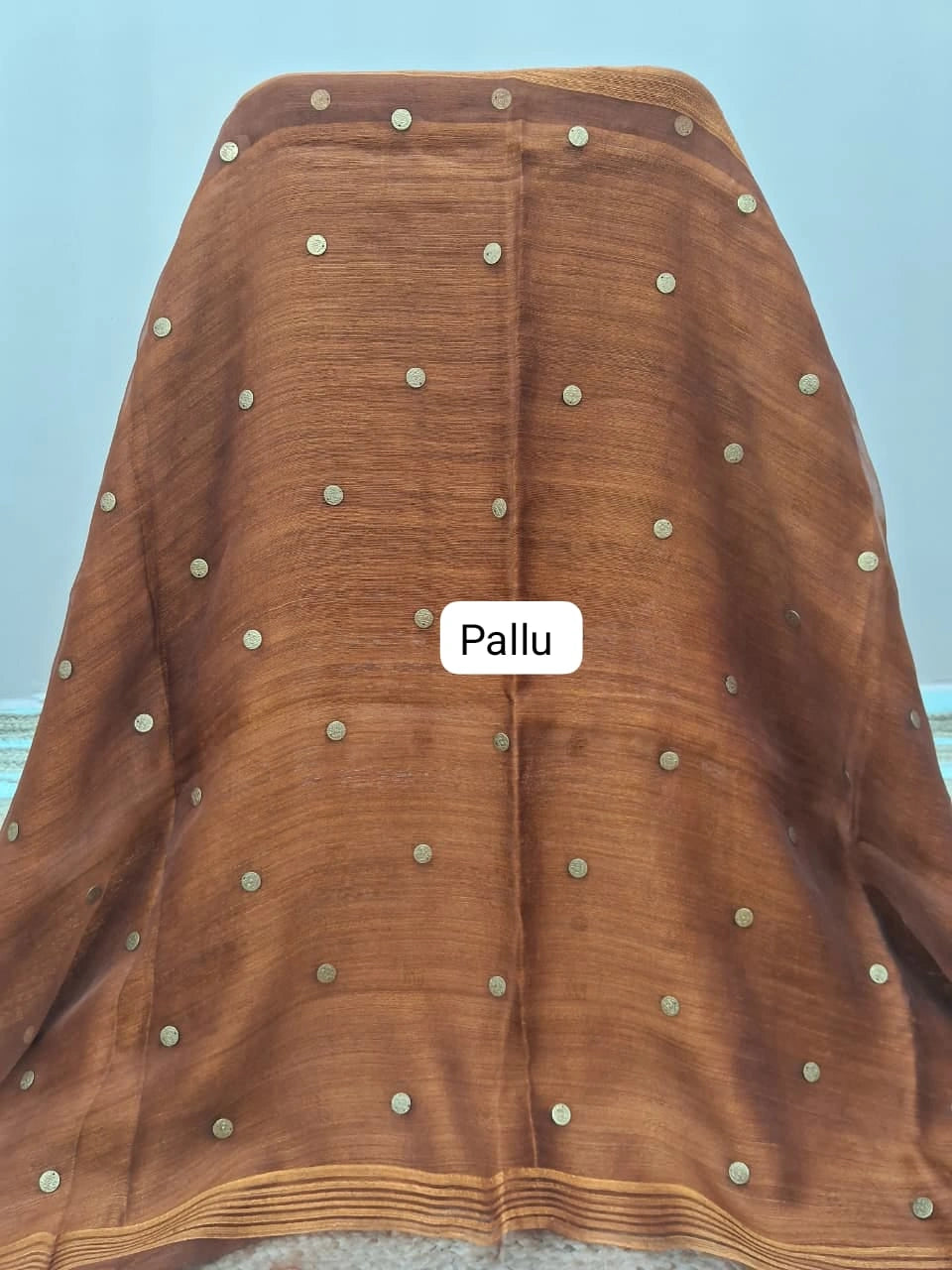 Mustard Yellow Pure Matka Silk Saree pallu