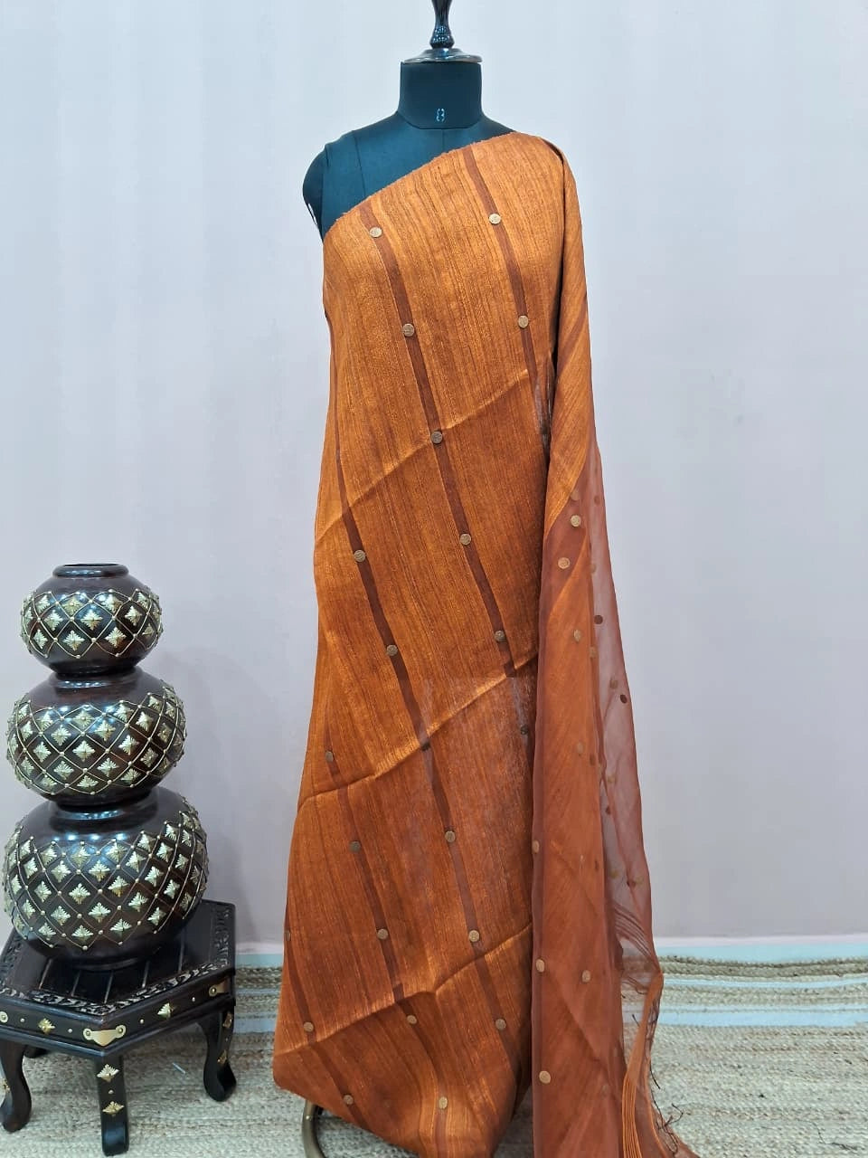 Mustard Yellow Pure Matka Silk Saree 