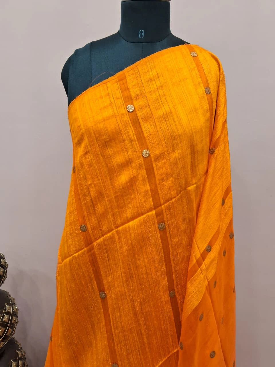 Mango Yellow Pure Matka Silk Saree 1