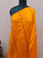 Mango Yellow Pure Matka Silk Saree 1