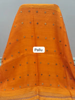 Mango Yellow Pure Matka Silk Saree pallu