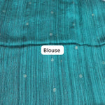 Rama Green Pure Matka Silk Saree blouse