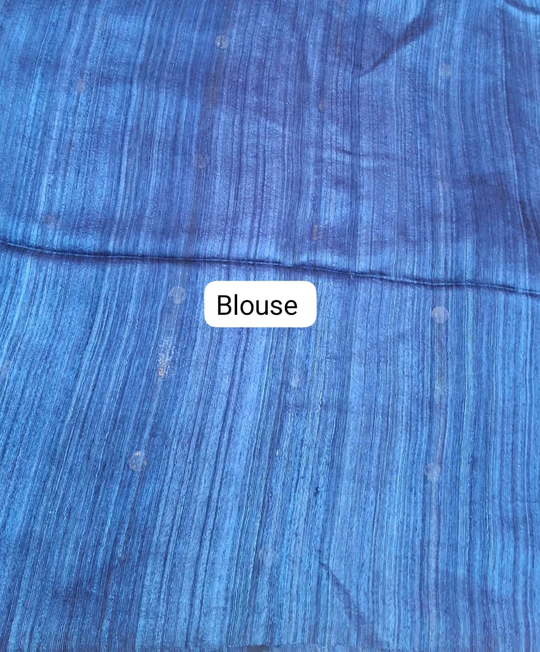 Navy Blue Pure Matka Silk Saree blouse