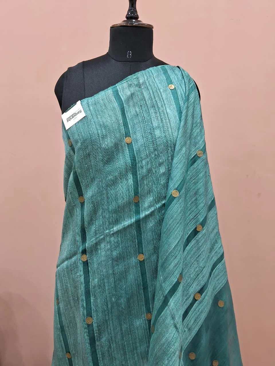 Sea Blue Pure Matka Silk Saree 1