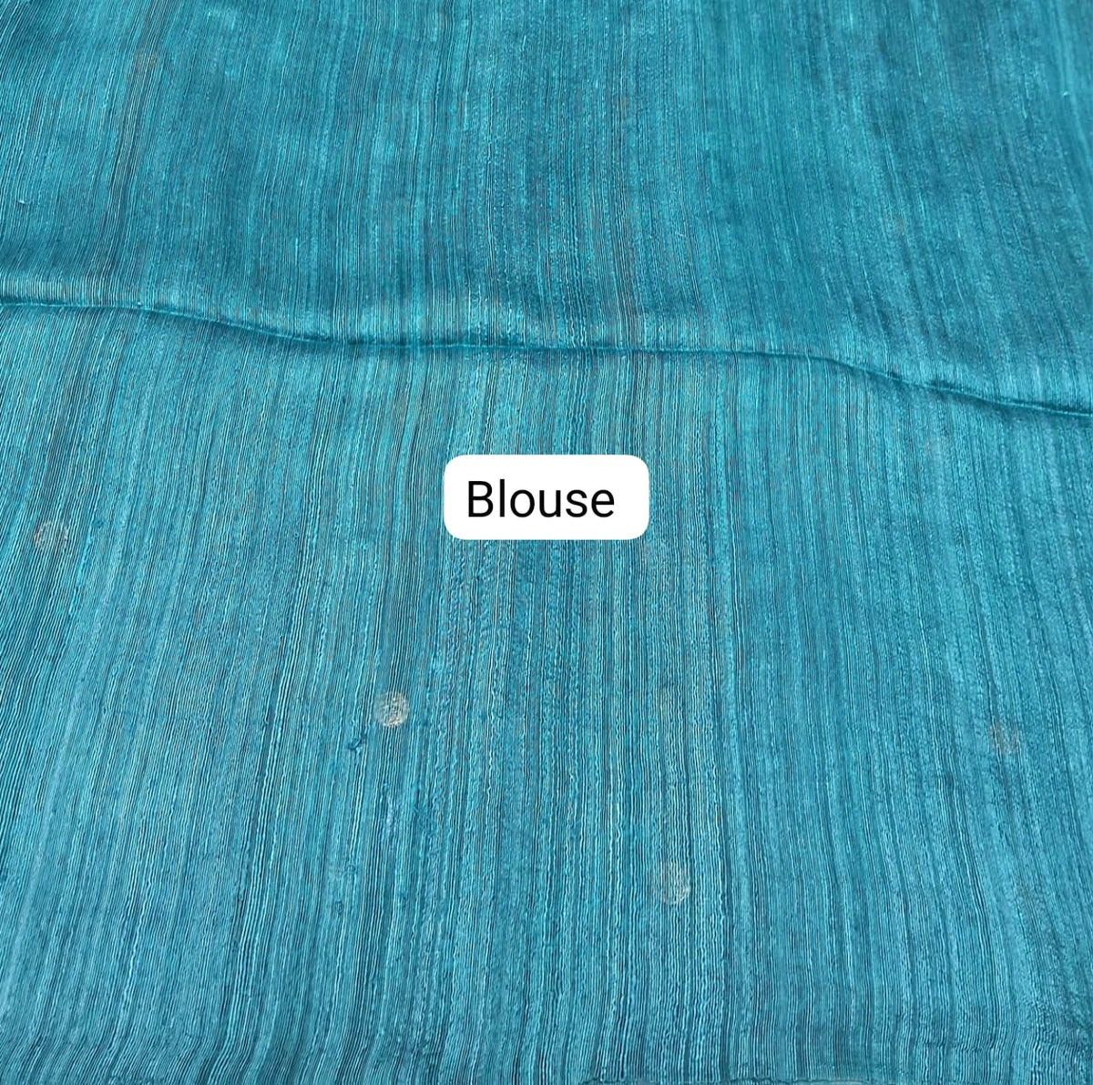 Sea Blue Pure Matka Silk Saree blouse