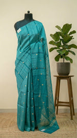 Sea Blue Pure Matka Silk Saree
