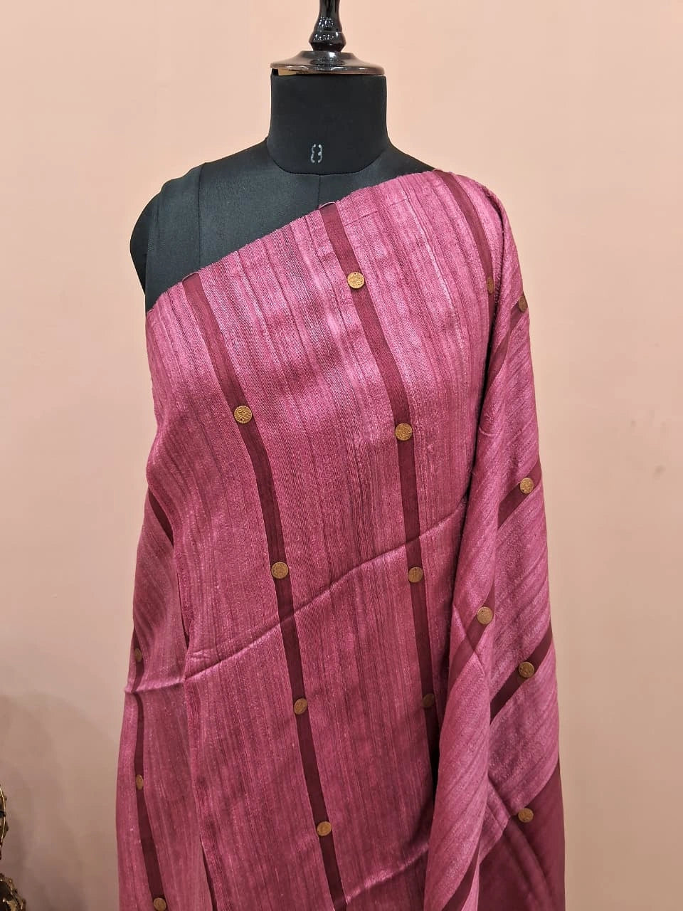 Onion Pink Pure Matka Silk Saree 1